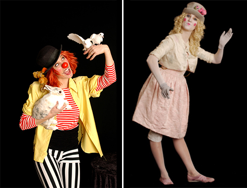 Clown Fabius (links) / Spieldosenpuppe (rechts) Clown Fabius (links) / Spieldosenpuppe (rechts)